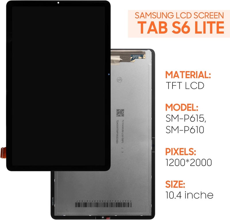 THIRDPOLE Screen Replacement For Samsung Galaxy Tab S6 Lite P610 P610N P615 LCD Display Touch Screen Digitizer Full Assembly,with Tools(Black) - Image 2